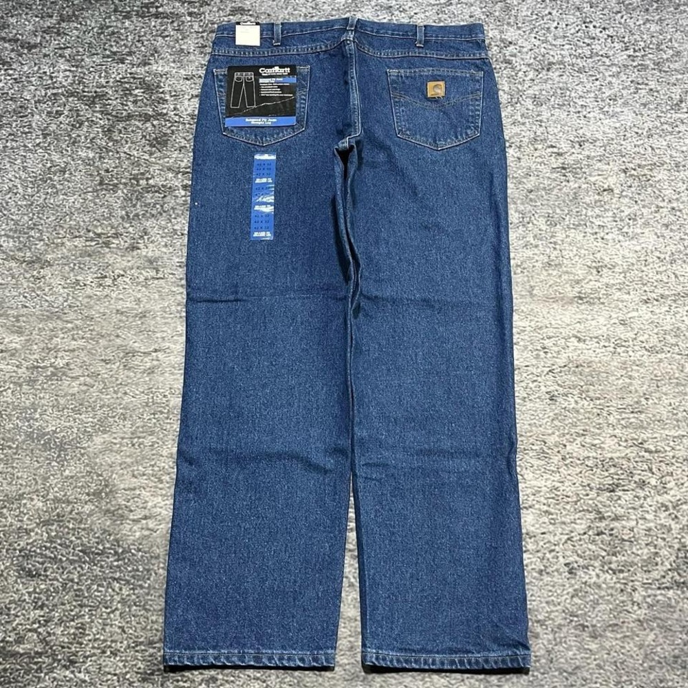 NEW Carhartt Relaxed Fit Jeans Mens 42x32 Blue Workwear Straight Vintage 2000s